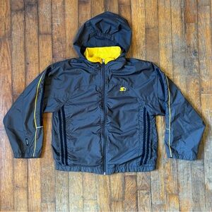 Vintage Starter Kids Black and Yellow Windbreaker Jacket — Sz M (8-10)